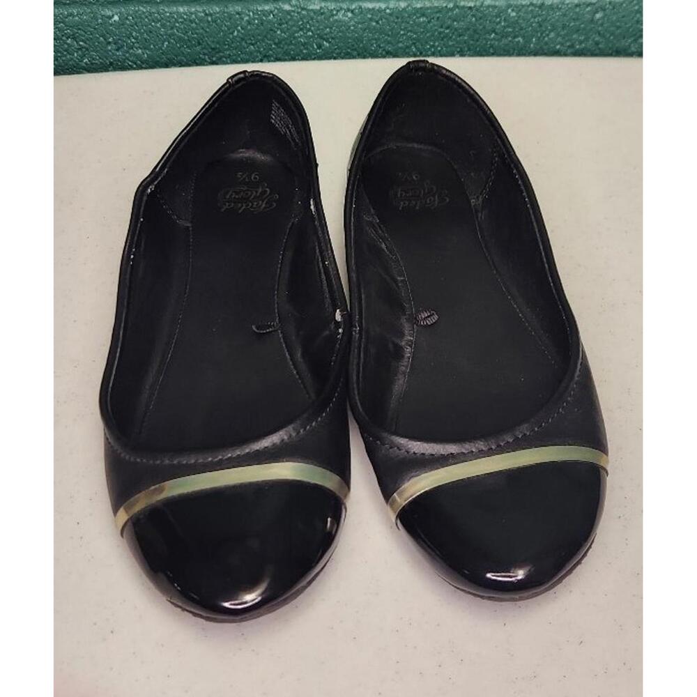 Faded Glory Black and Gold Dress Flats
